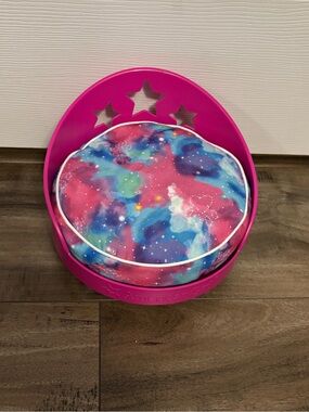 American Girl Doll 2-Piece Pink Chair Pet Dog Cat Animal Bed W/ Galaxy Cushion